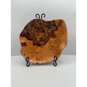 Vintage Hand Carved Burl Aspen Wooden Tray / Fruit Bowl - Canada